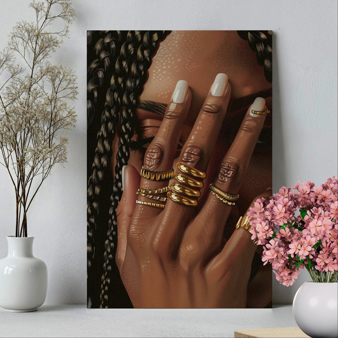 .75&quot; Matte Canvas - Braided Golden Ring Beauty