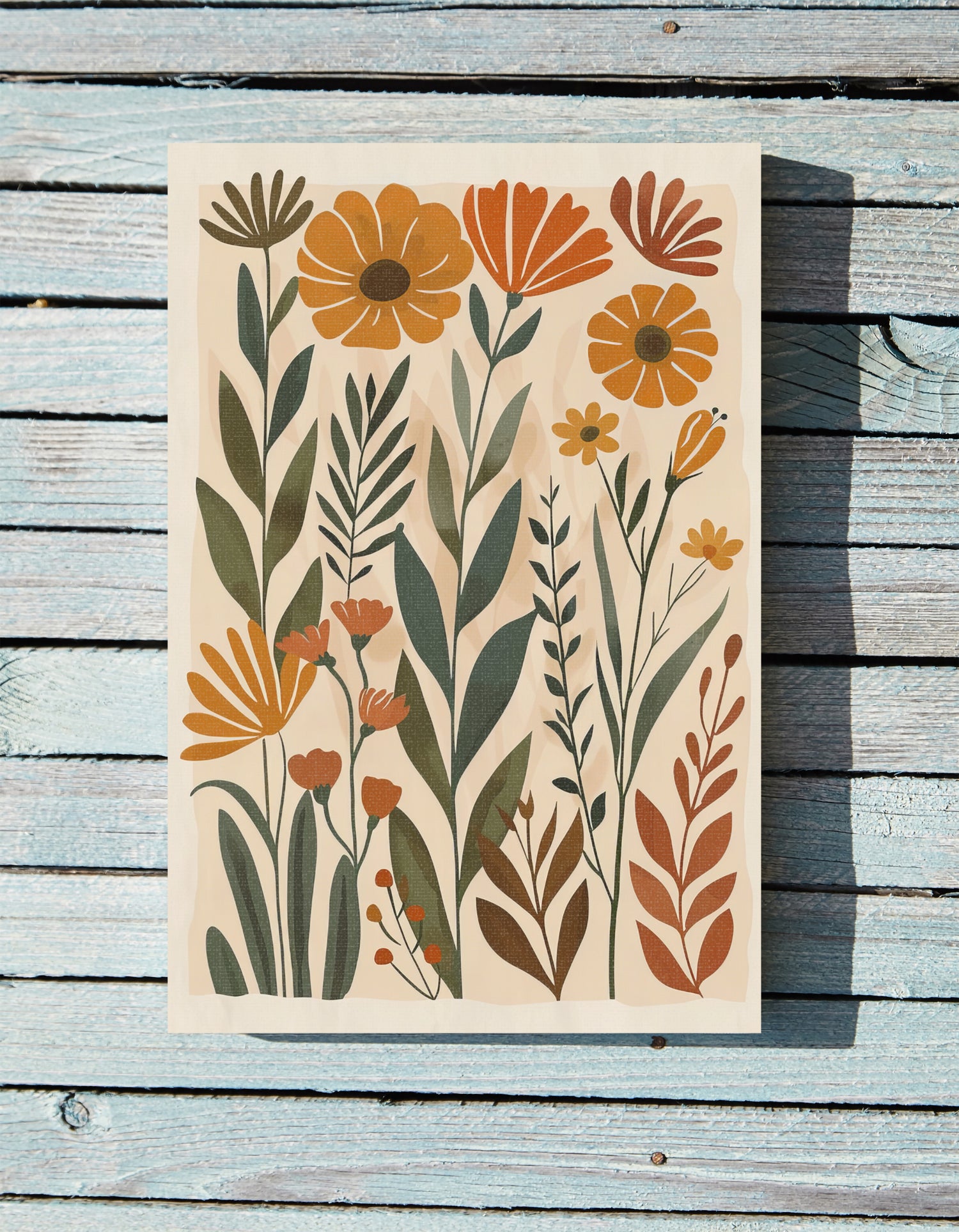 .75" Matte Canvas - Golden Meadow Boho Blooms