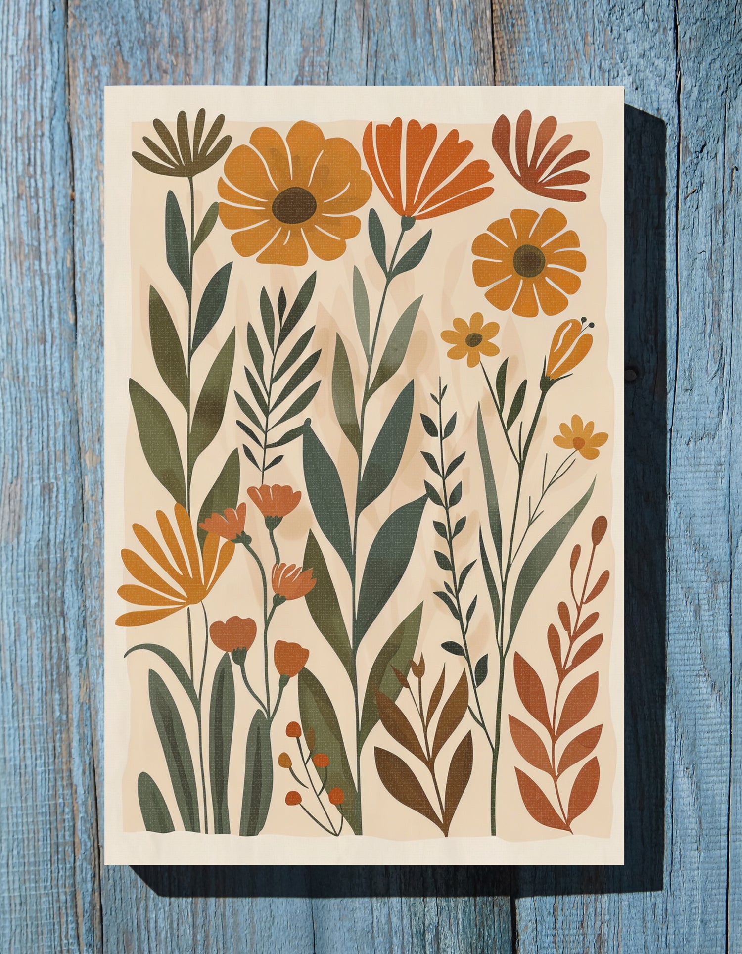 .75" Matte Canvas - Golden Meadow Boho Blooms