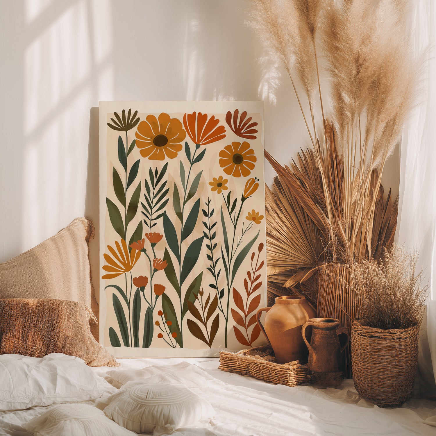 .75" Matte Canvas - Golden Meadow Boho Blooms