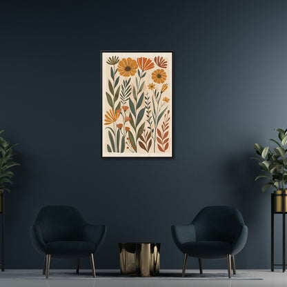 Framed Canvas - Golden Meadow Boho Blooms