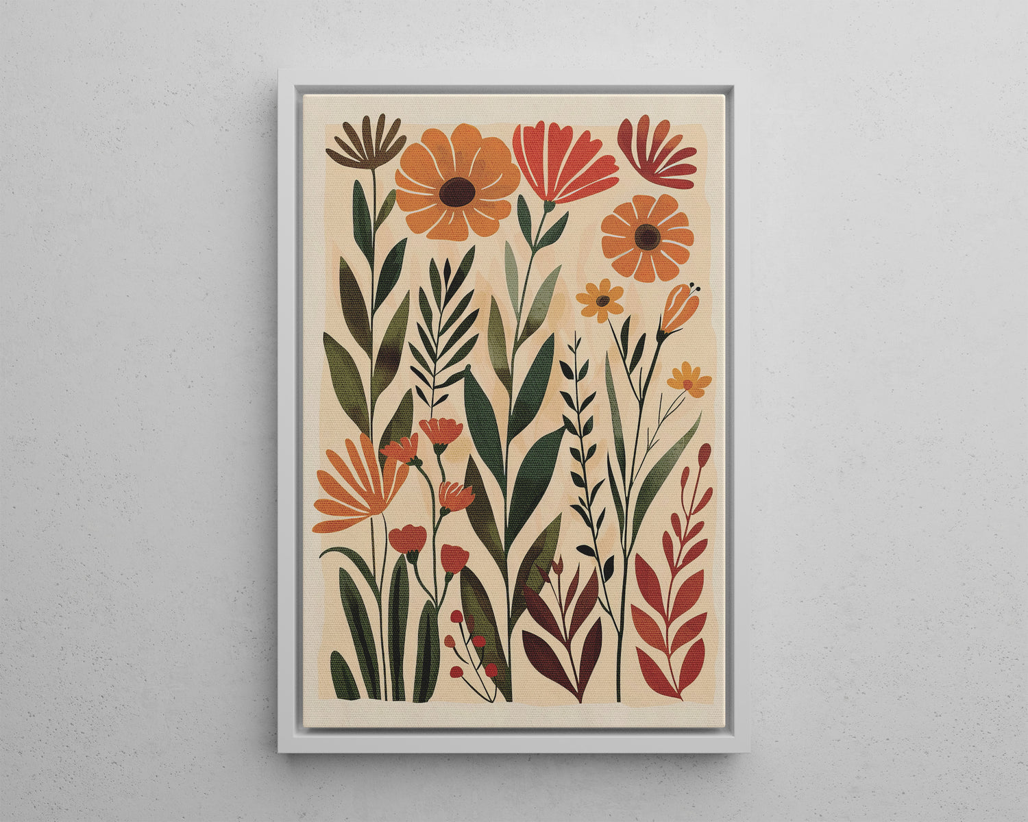 Framed Canvas - Golden Meadow Boho Blooms