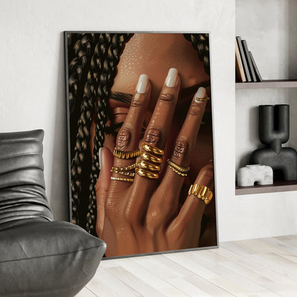 Framed Paper Print - Braided Golden Ring Beauty