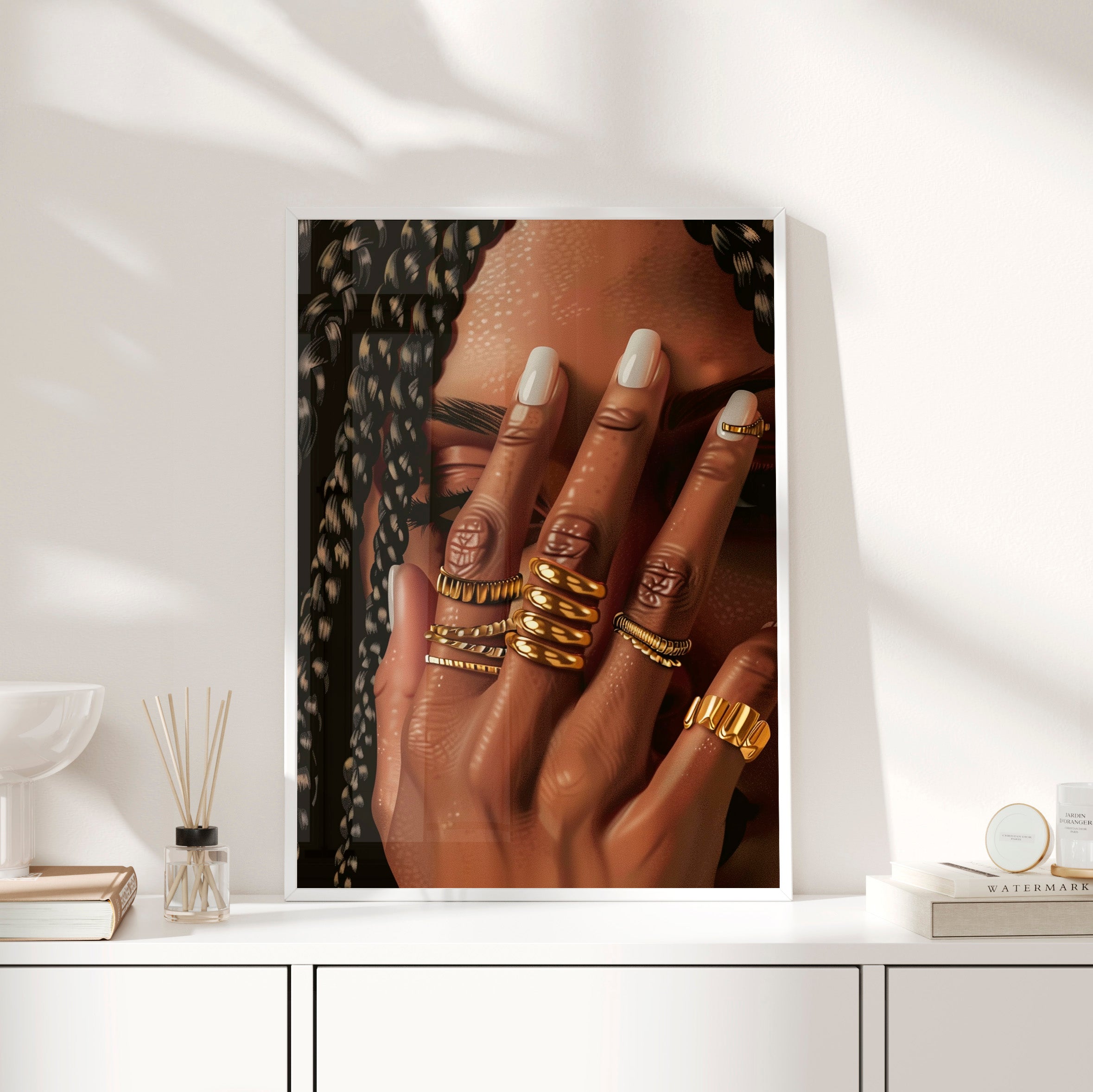 Framed Paper Print - Braided Golden Ring Beauty