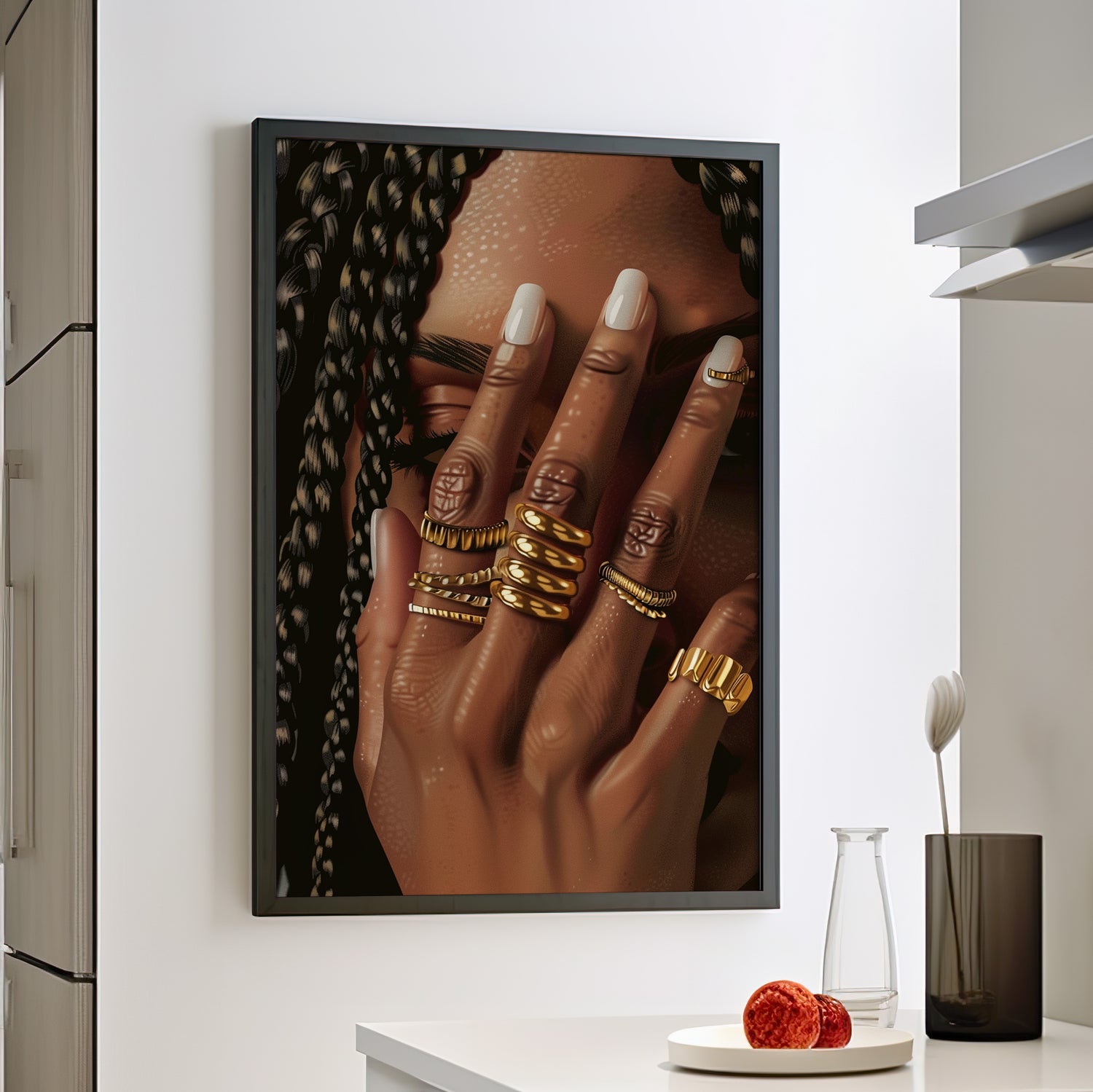 Framed Paper Print - Braided Golden Ring Beauty