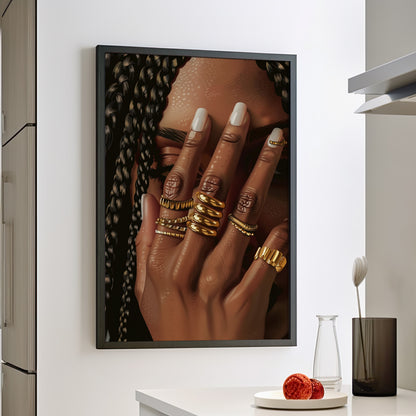 Framed Paper Print - Braided Golden Ring Beauty