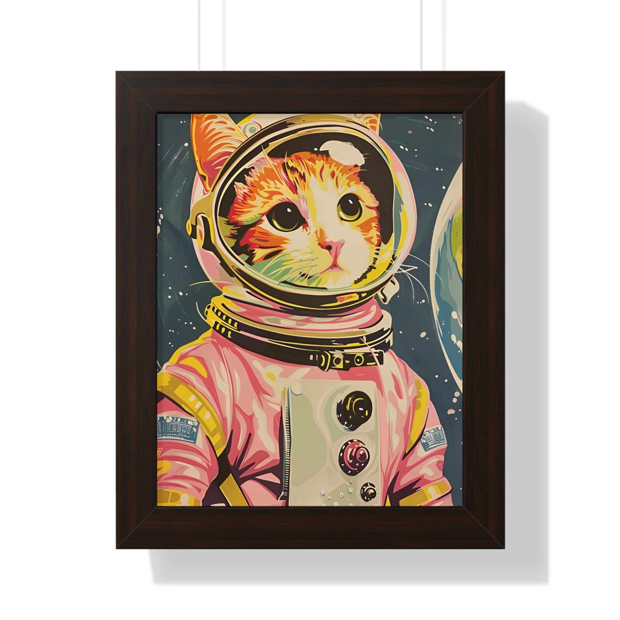 Framed Paper Print - Catstronaut Pink Mission