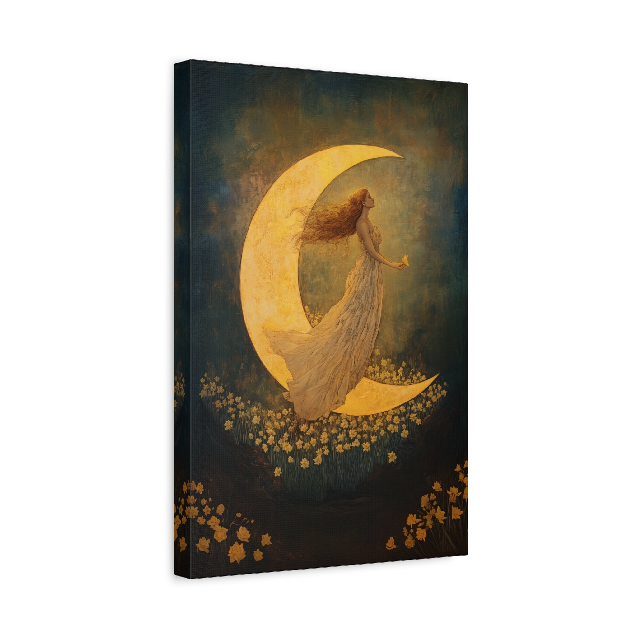 1.25" Matte Canvas - Moonlit Dreamer with Daffodils