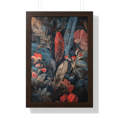 Framed Paper Print - Midnight Garden Reverie