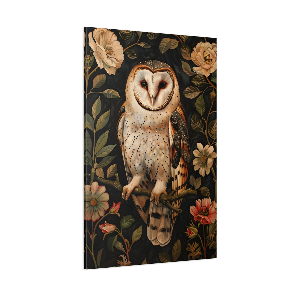 1.25" Matte Canvas - Nocturnal Bloom Owl