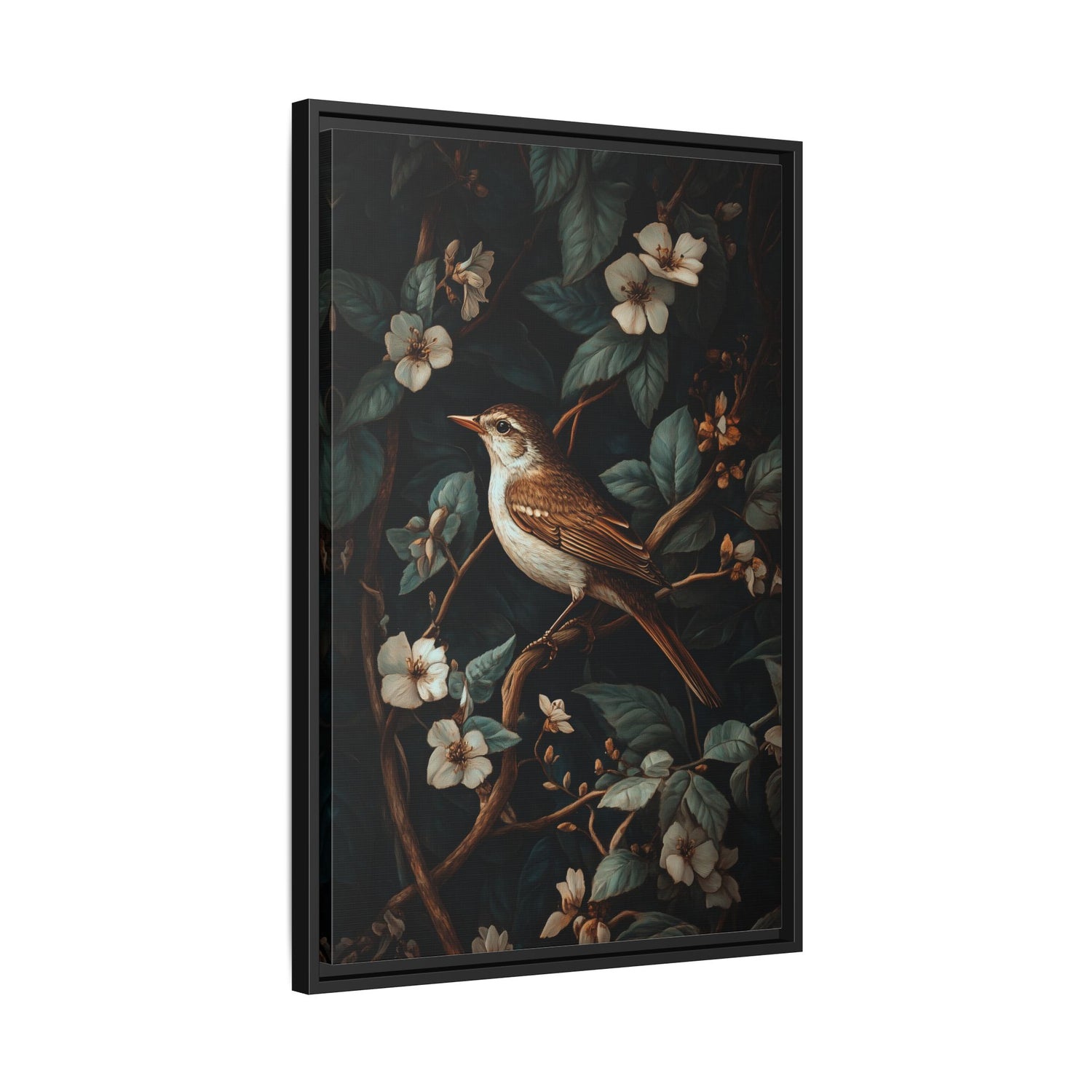 Framed Canvas - Serenade Among Blossoms