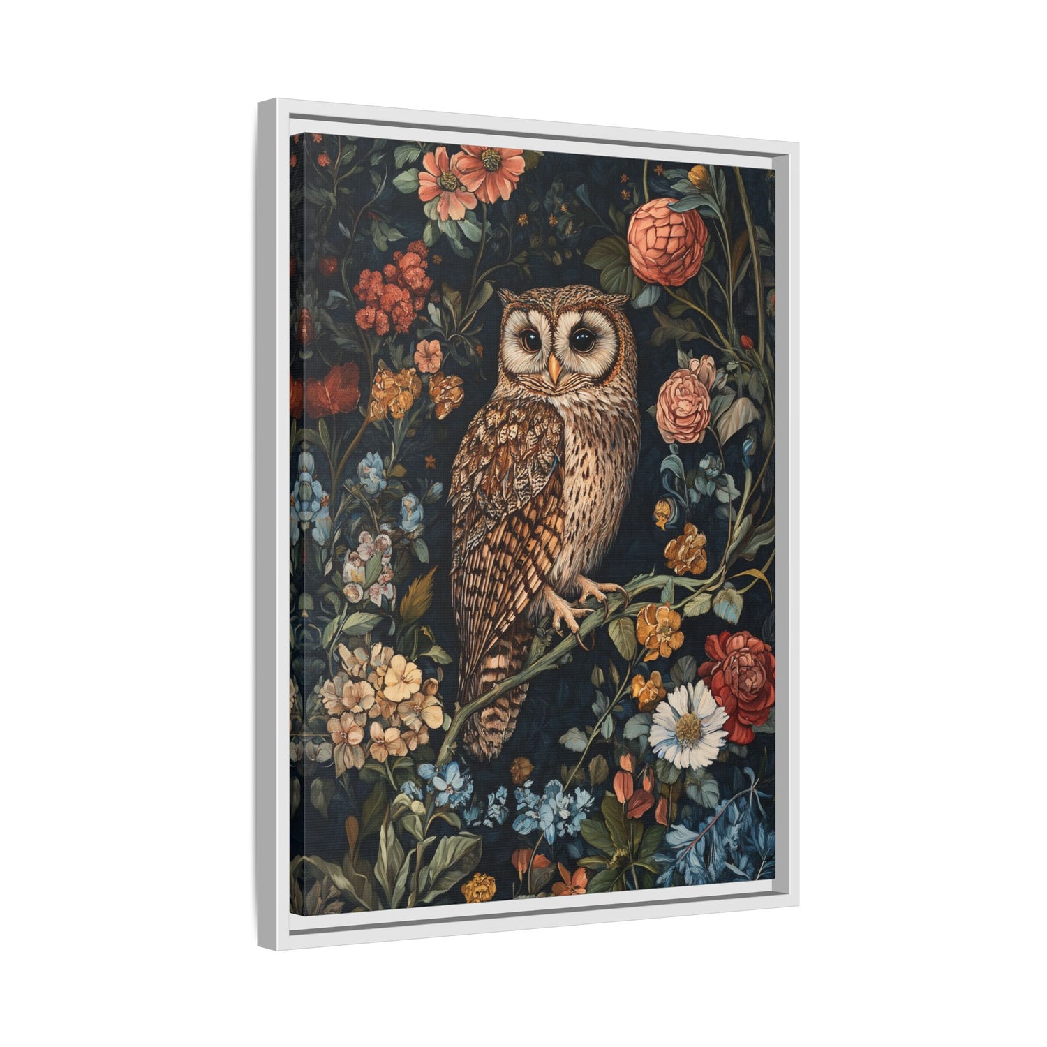 Framed Canvas - Guardian of the Floral Night