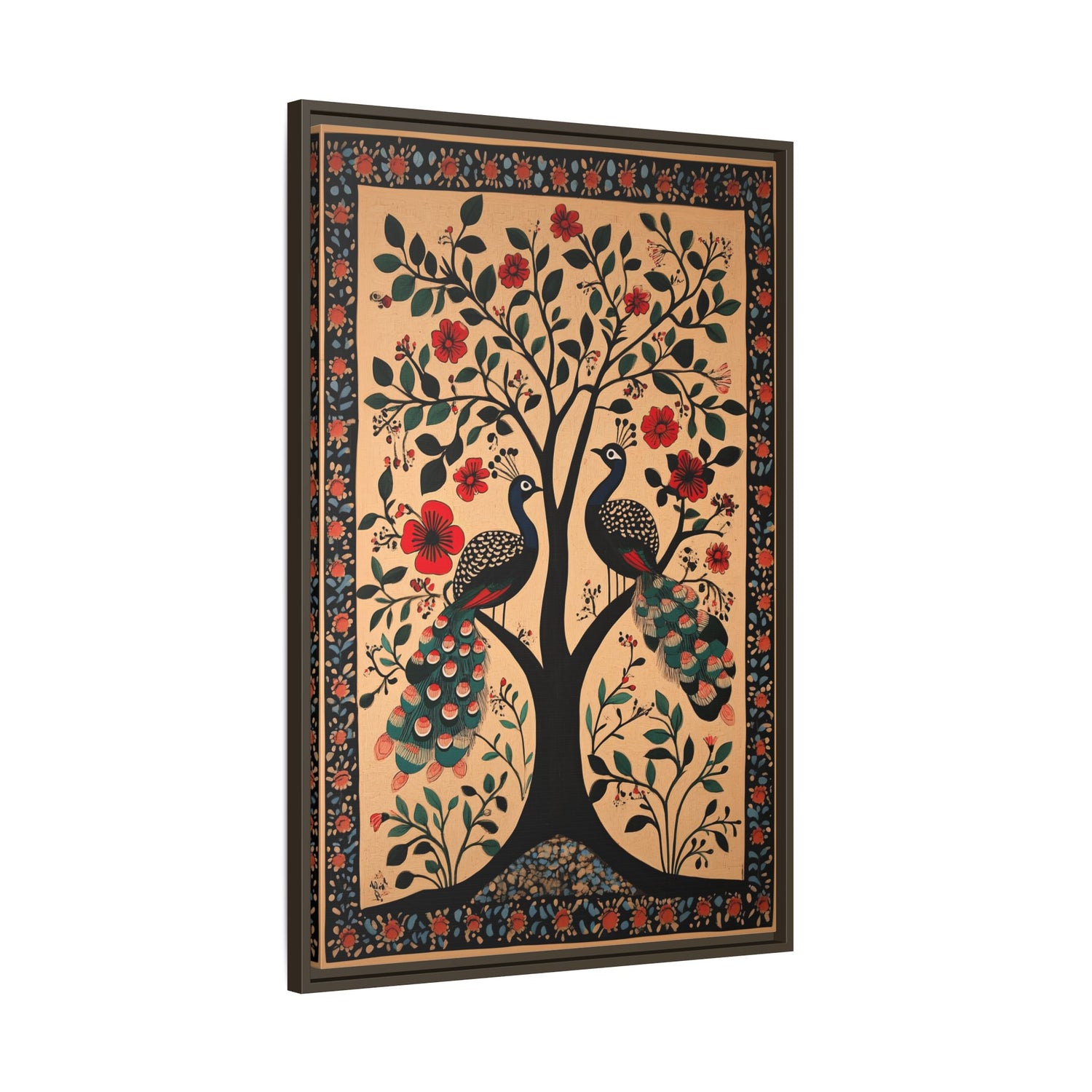 Framed Canvas - Lovers Under Blooming Canopy