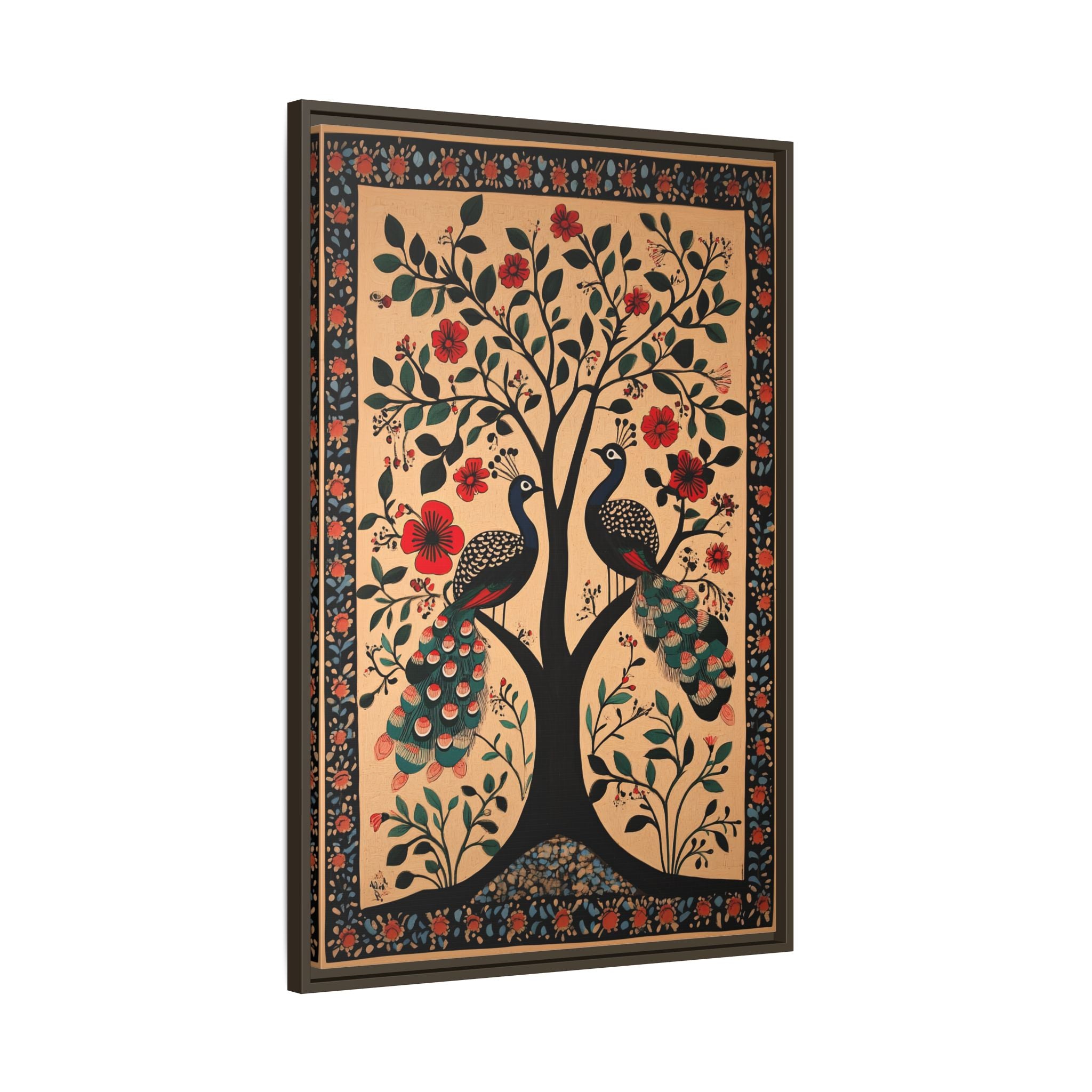 Framed Canvas - Lovers Under Blooming Canopy