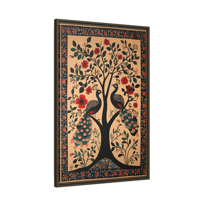 Framed Canvas - Lovers Under Blooming Canopy