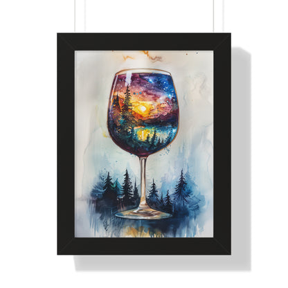 Framed Paper Print - Galaxy Within the Wine Glass