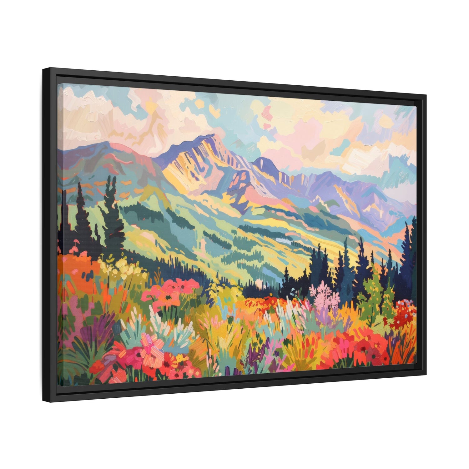 Framed Canvas - Rocky Mountain Wildflower Bliss