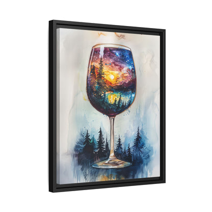Framed Canvas - Galaxy Within the Wine Glass