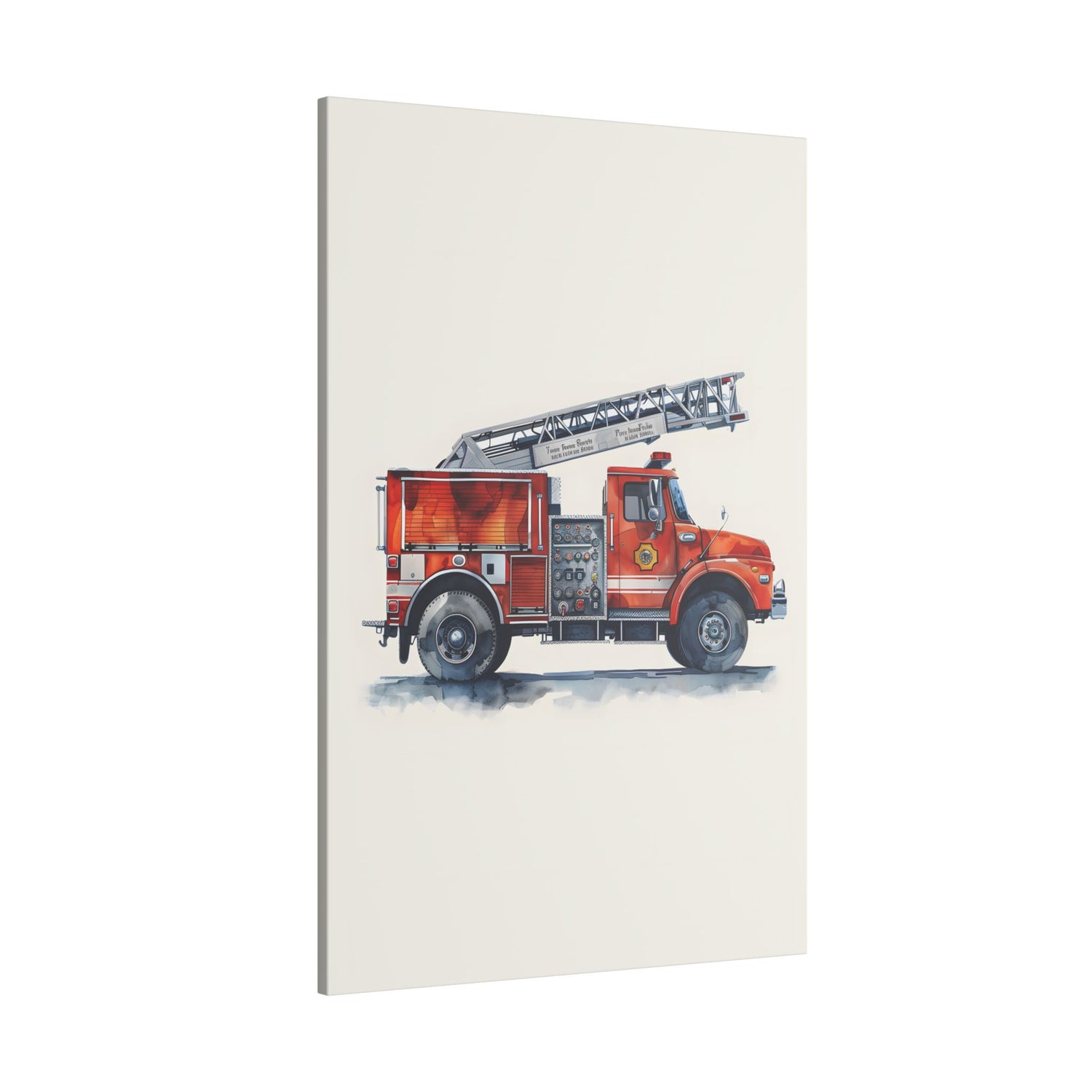 .75" Matte Canvas - Ladder Firetruck Nursery
