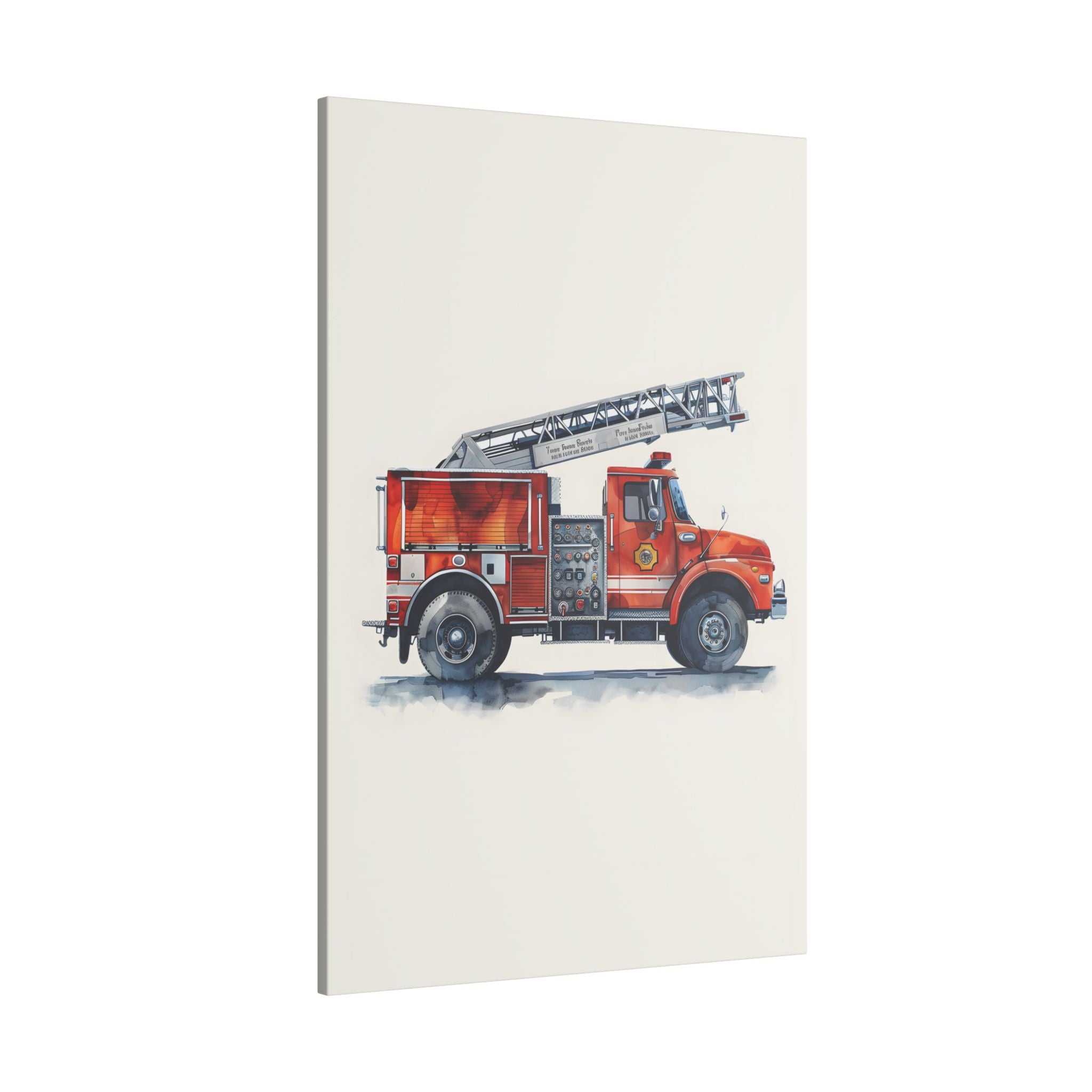 .75" Matte Canvas - Ladder Firetruck Nursery