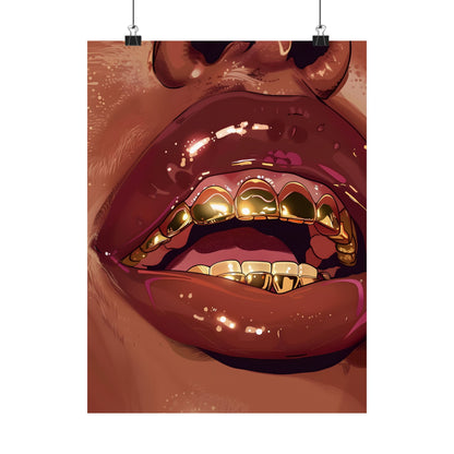 Gold Grills Glam Closeup
