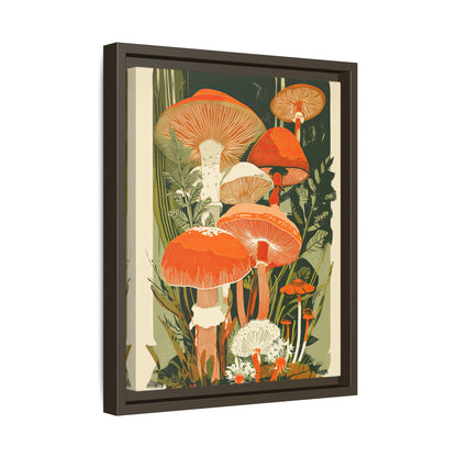 Framed Canvas - Groovy Woodland Mushrooms