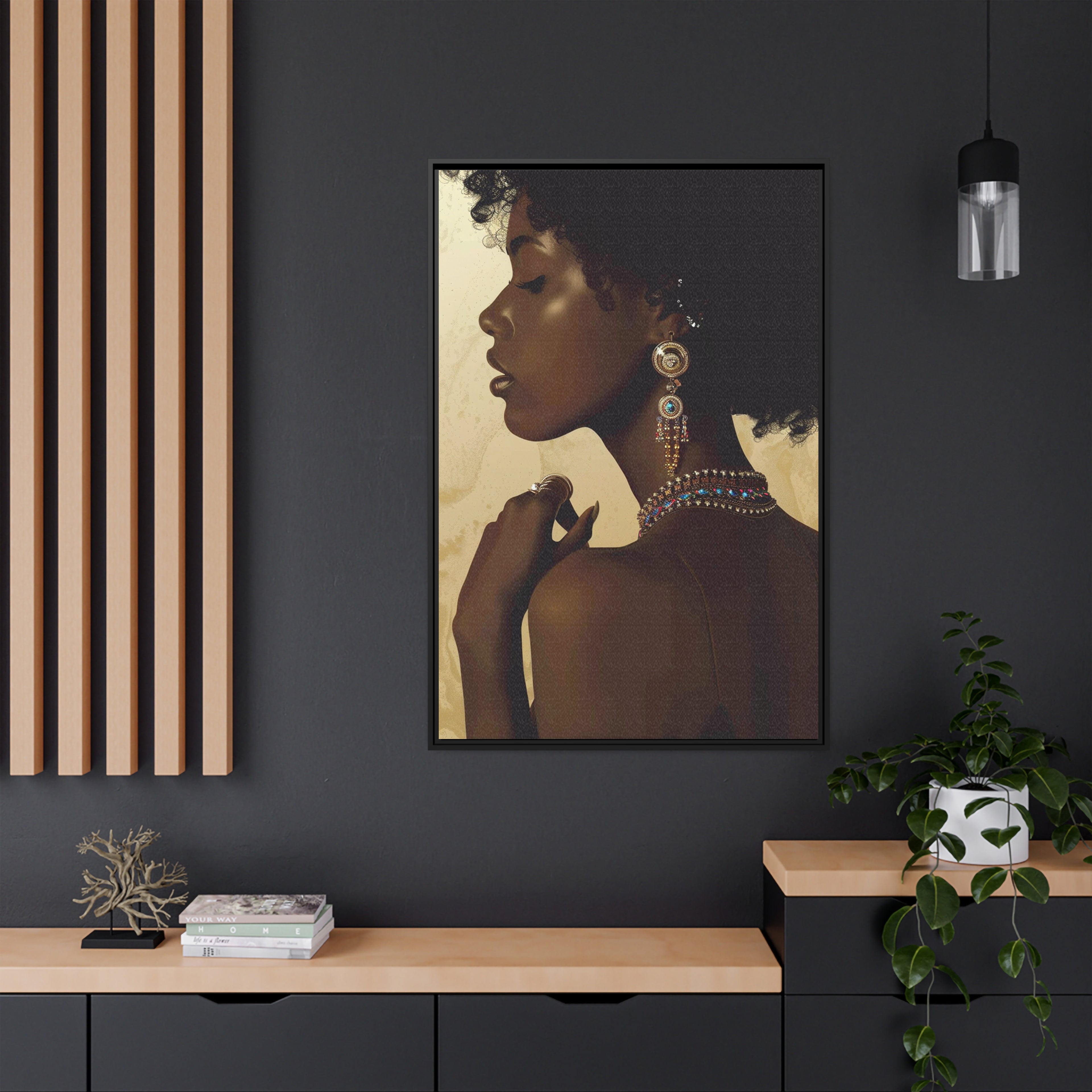 Framed Canvas - Regal Jewel Toned Muse