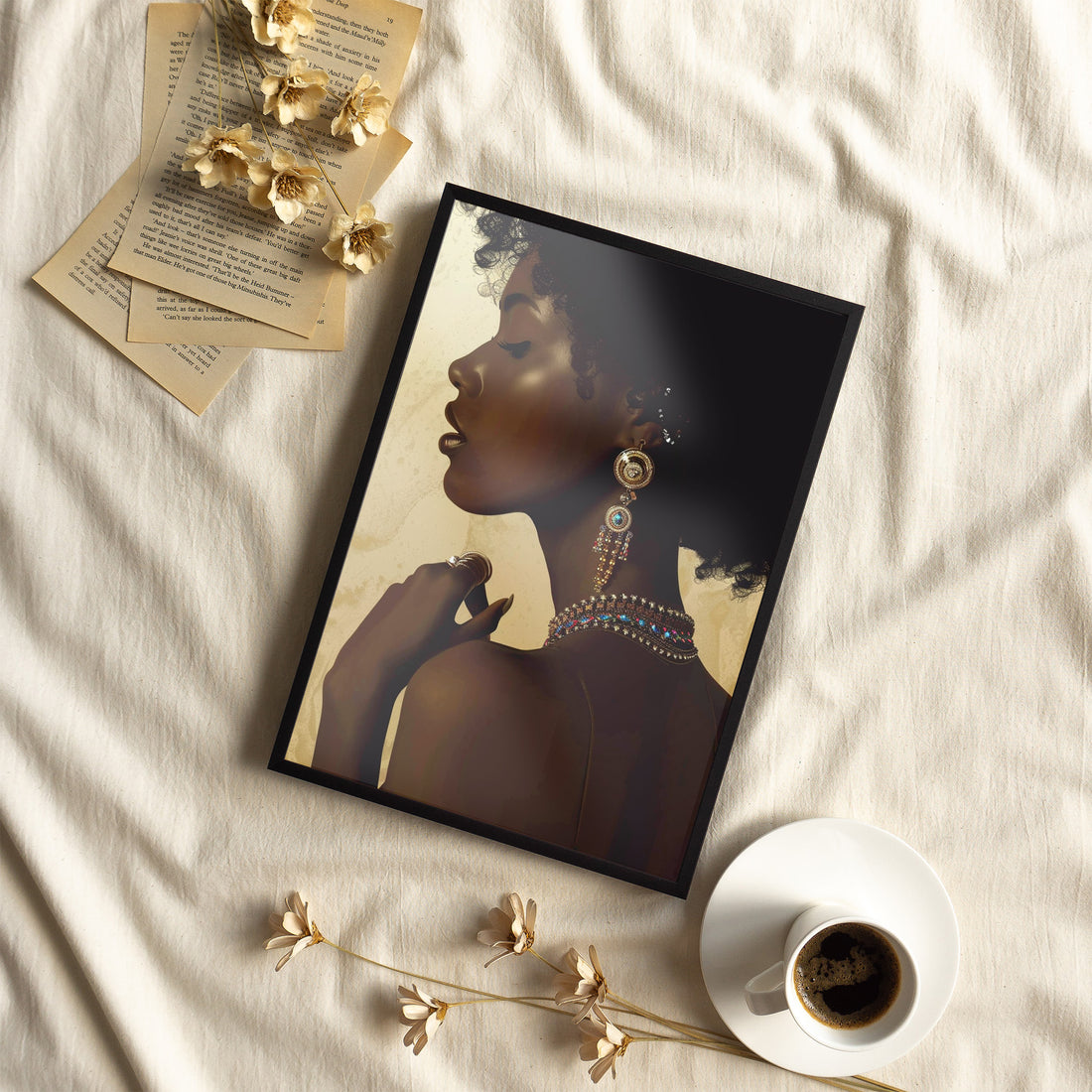Framed Paper Print - Regal Jewel Toned Muse