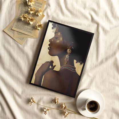 Framed Paper Print - Regal Jewel Toned Muse