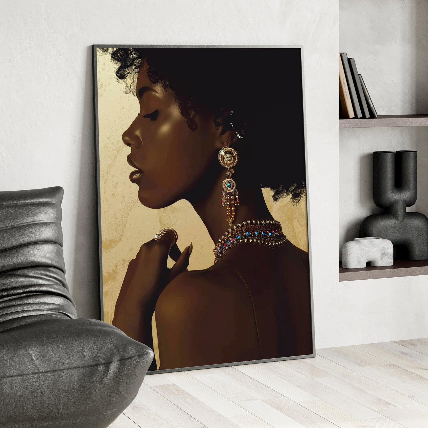 Framed Paper Print - Regal Jewel Toned Muse