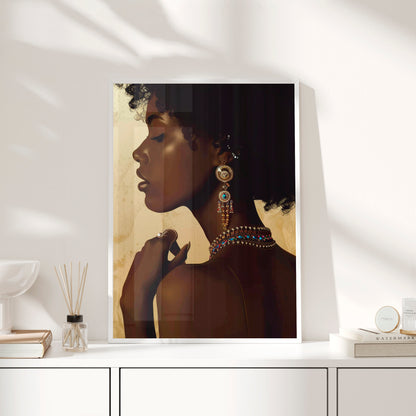 Framed Paper Print - Regal Jewel Toned Muse