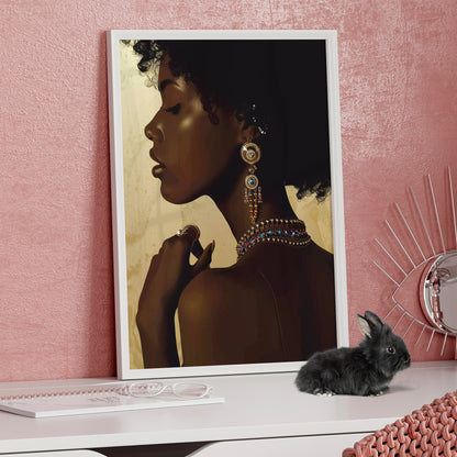 Framed Paper Print - Regal Jewel Toned Muse