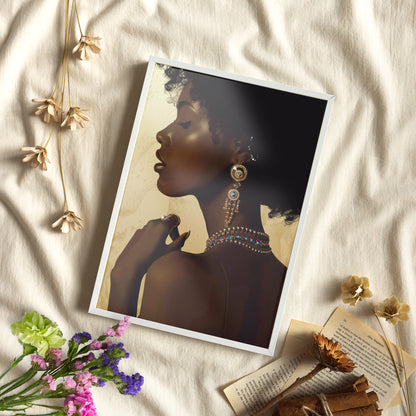 Framed Paper Print - Regal Jewel Toned Muse