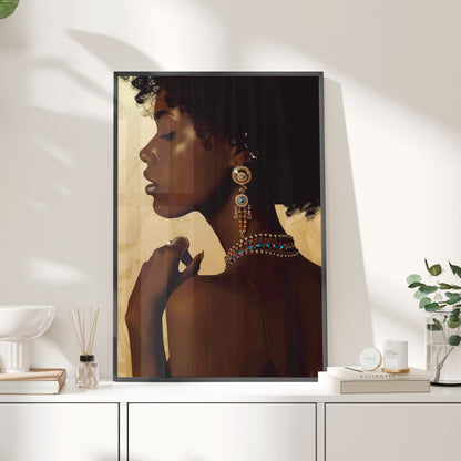 Framed Paper Print - Regal Jewel Toned Muse