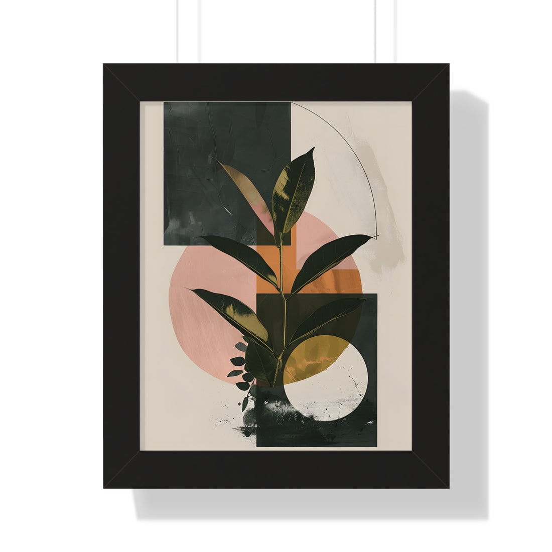 Framed Paper Print - Blush Geometry Leafscape
