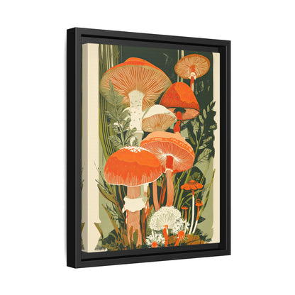 Framed Canvas - Groovy Woodland Mushrooms