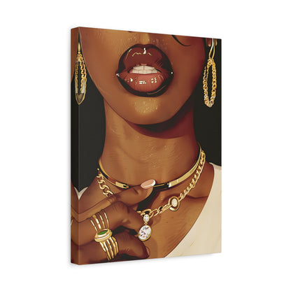 1.25" Matte Canvas - Golden Luxe Confidence Portrait