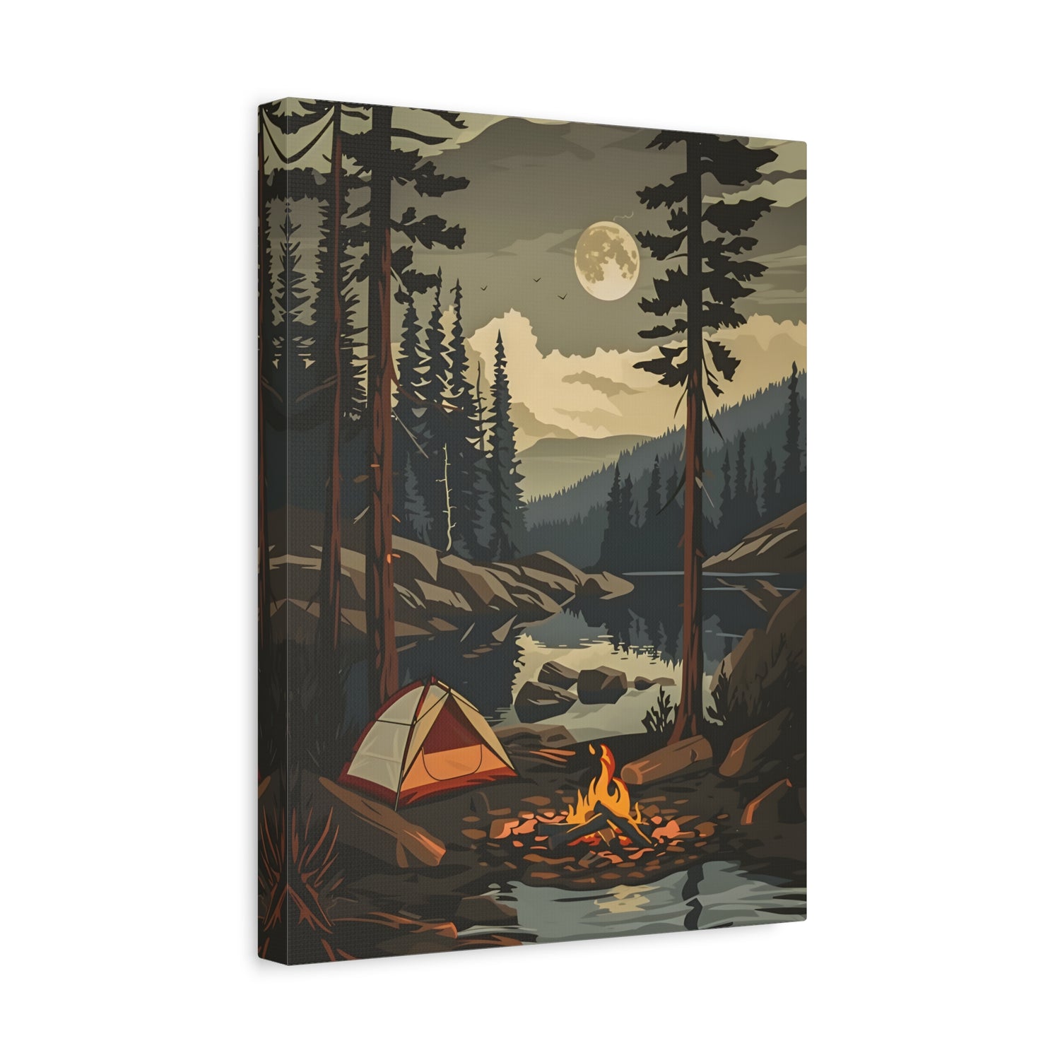 1.25" Matte Canvas - Moonlit Campfire Escape