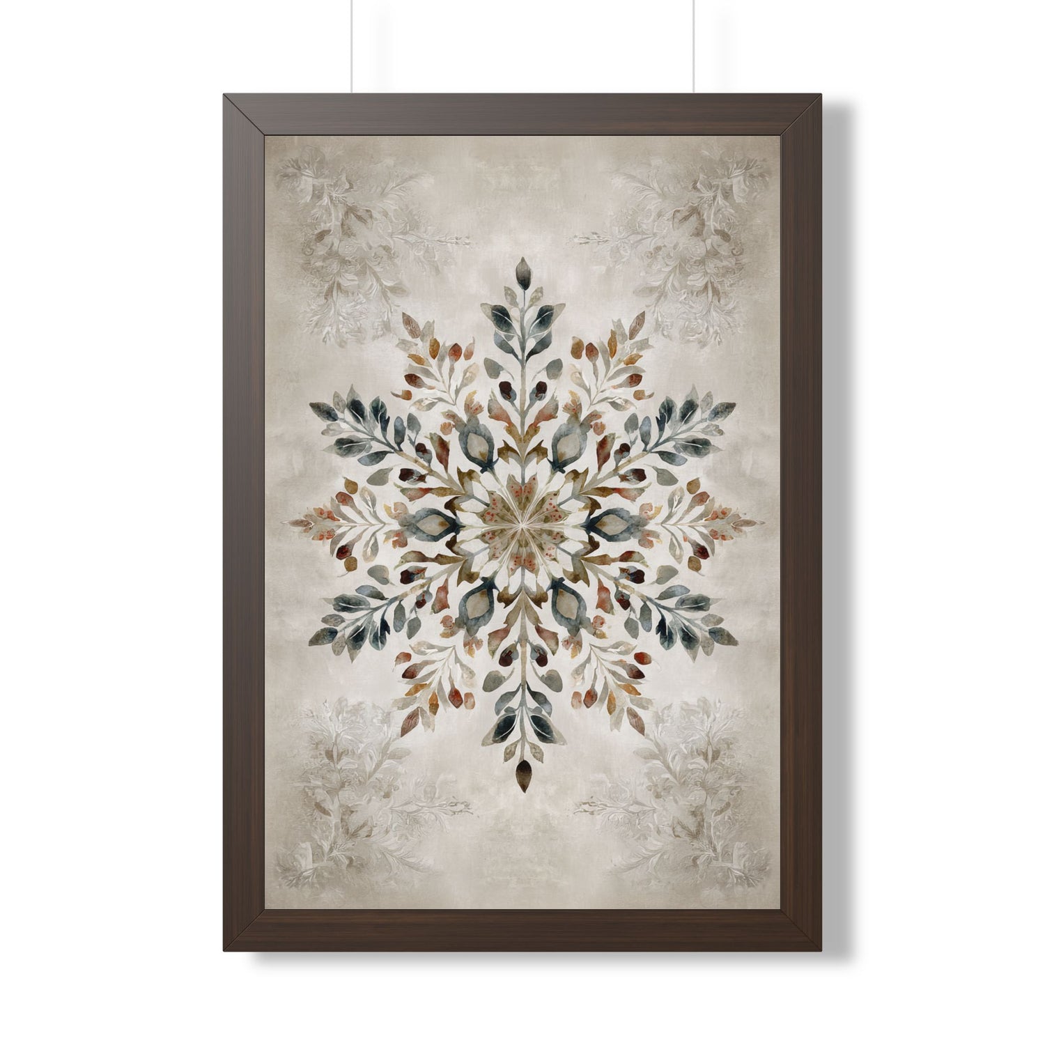 Framed Paper Print - Nordic Botanical Snowflake