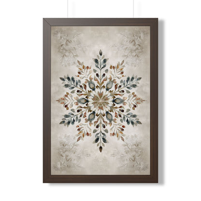 Framed Paper Print - Nordic Botanical Snowflake