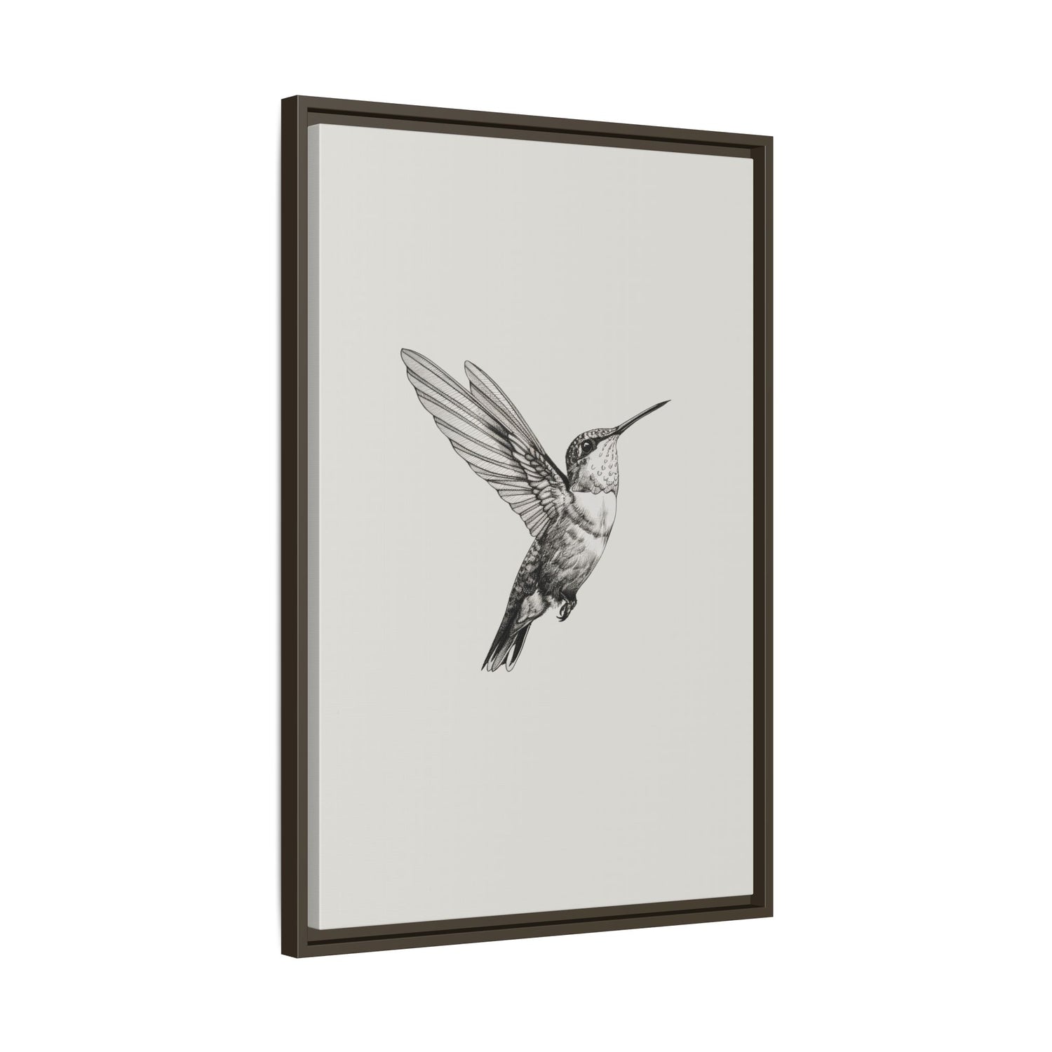 Framed Canvas - Flying Hummingbird Line Study