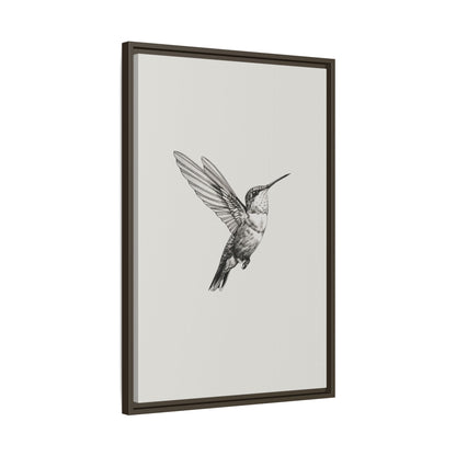 Framed Canvas - Flying Hummingbird Line Study