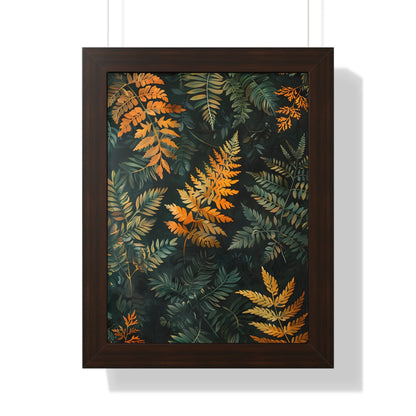 Framed Paper Print - Golden Fern Elegance