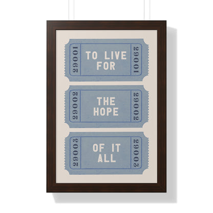 Framed Paper Print - The Hope Ticket Trilogy