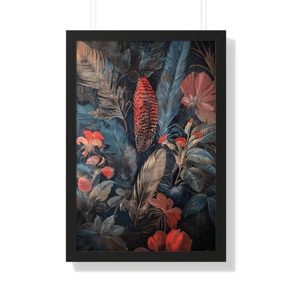 Framed Paper Print - Midnight Garden Reverie