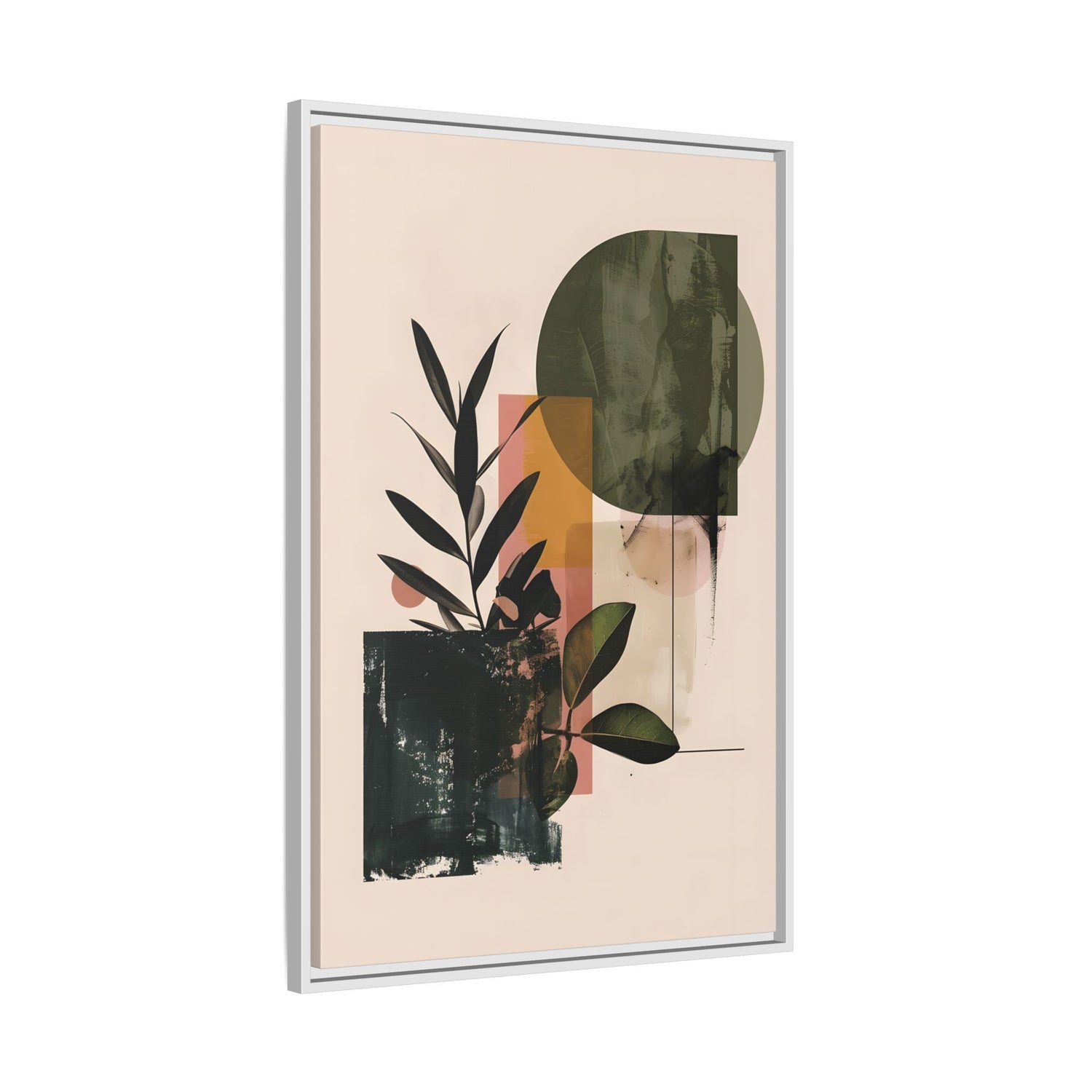 Framed Canvas - Sage Geometry Botanicals
