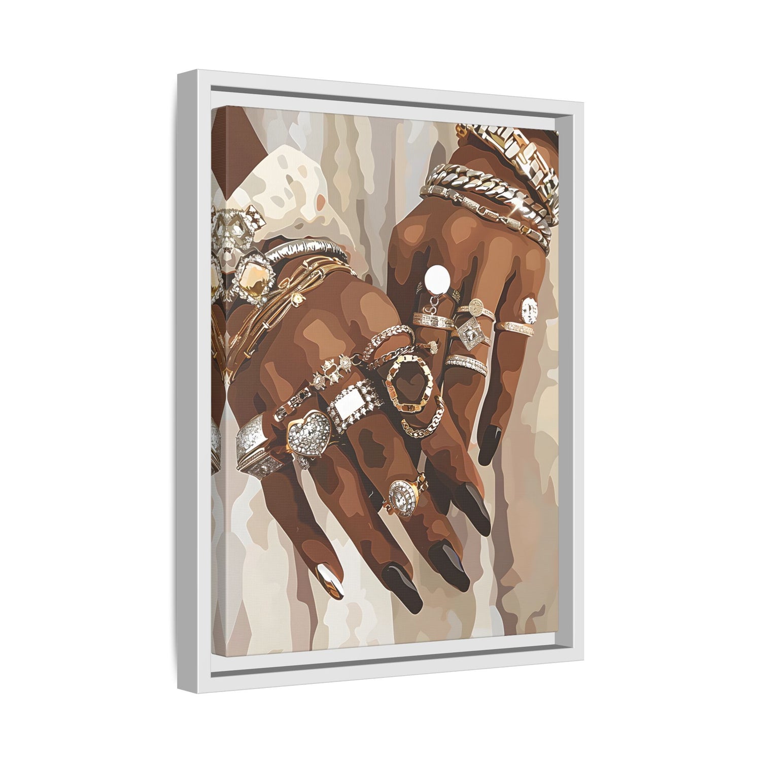 Framed Canvas - Layered Luxe Jewelry Hands