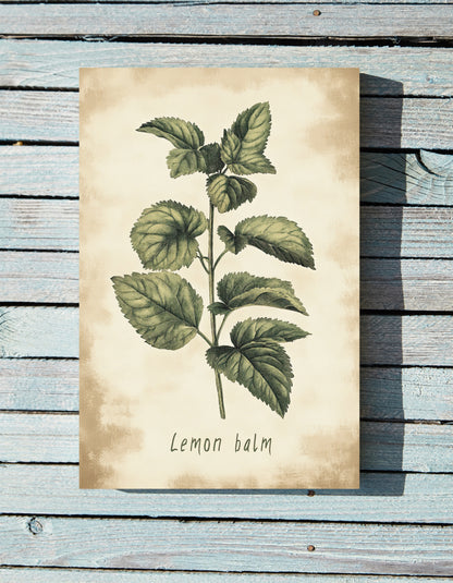 .75" Matte Canvas - Botanical Lemon Balm Study