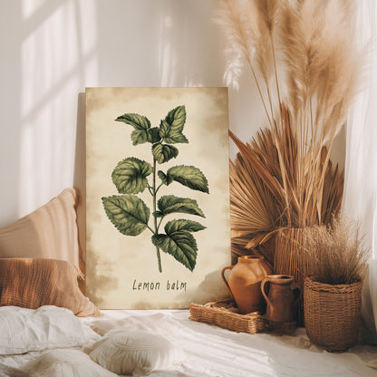 .75" Matte Canvas - Botanical Lemon Balm Study