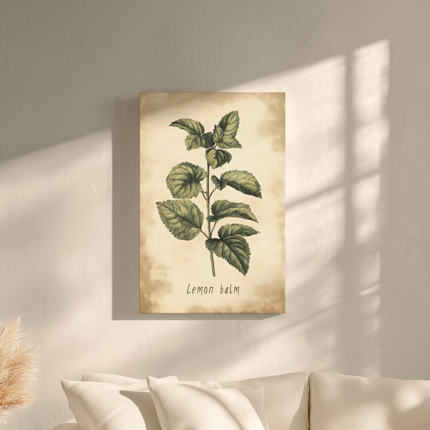 .75" Matte Canvas - Botanical Lemon Balm Study